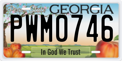 GA license plate PWM0746