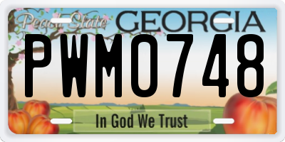 GA license plate PWM0748