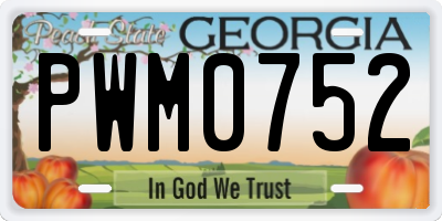 GA license plate PWM0752