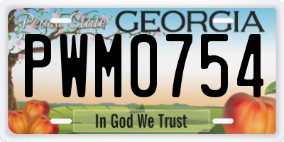 GA license plate PWM0754