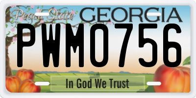 GA license plate PWM0756