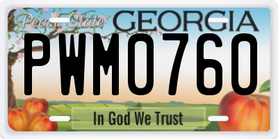 GA license plate PWM0760