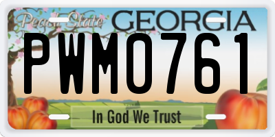 GA license plate PWM0761