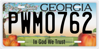 GA license plate PWM0762