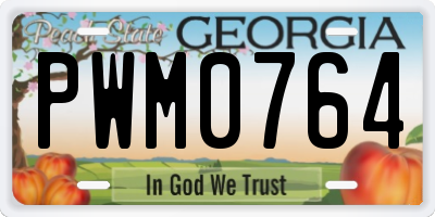 GA license plate PWM0764