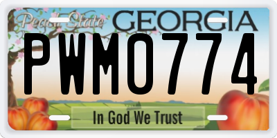 GA license plate PWM0774