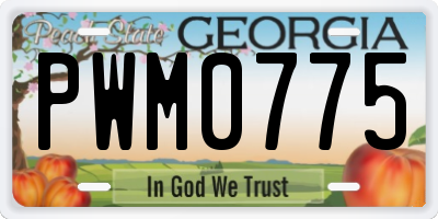 GA license plate PWM0775