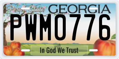 GA license plate PWM0776