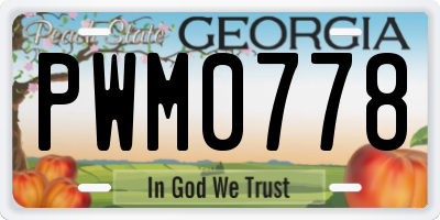 GA license plate PWM0778