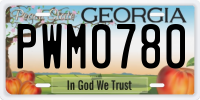 GA license plate PWM0780