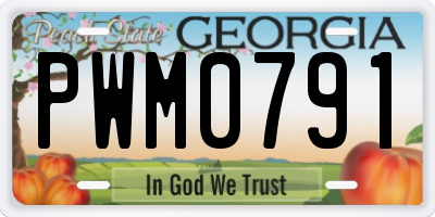 GA license plate PWM0791