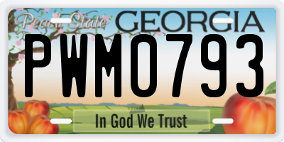 GA license plate PWM0793