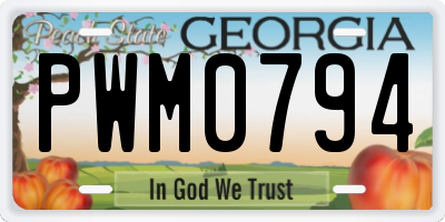 GA license plate PWM0794