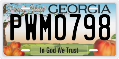 GA license plate PWM0798