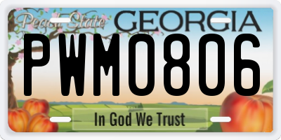 GA license plate PWM0806