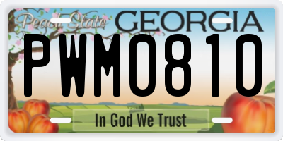 GA license plate PWM0810