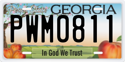 GA license plate PWM0811