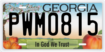 GA license plate PWM0815