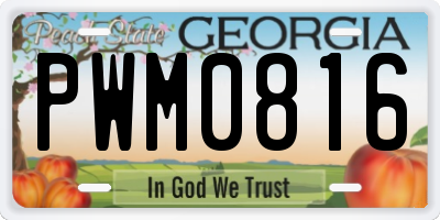 GA license plate PWM0816