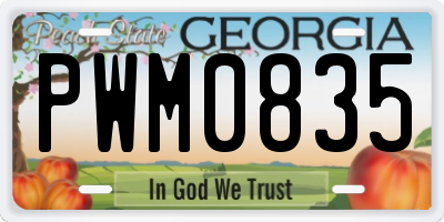 GA license plate PWM0835