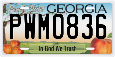 GA license plate PWM0836