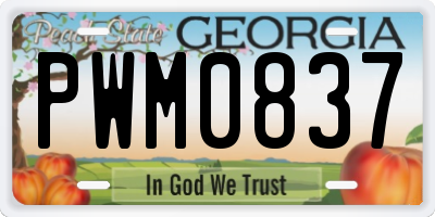 GA license plate PWM0837