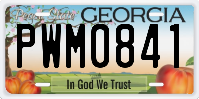 GA license plate PWM0841