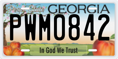 GA license plate PWM0842