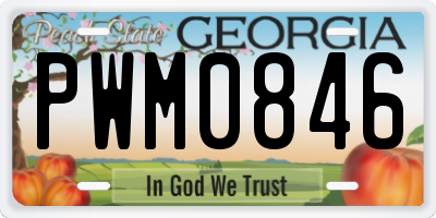 GA license plate PWM0846