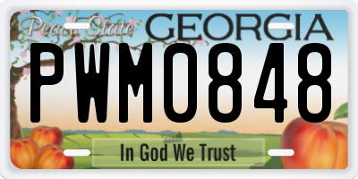 GA license plate PWM0848