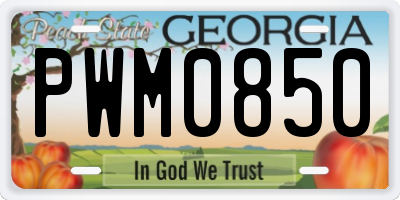 GA license plate PWM0850