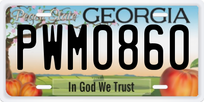 GA license plate PWM0860