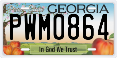 GA license plate PWM0864