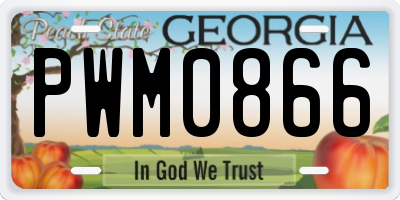 GA license plate PWM0866