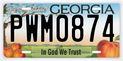 GA license plate PWM0874
