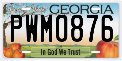 GA license plate PWM0876