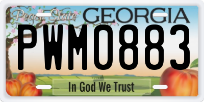 GA license plate PWM0883