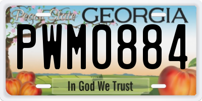 GA license plate PWM0884