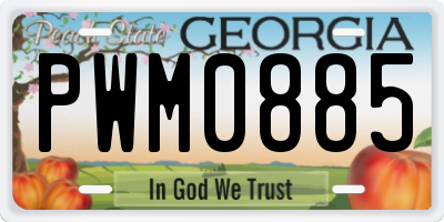 GA license plate PWM0885