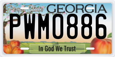 GA license plate PWM0886
