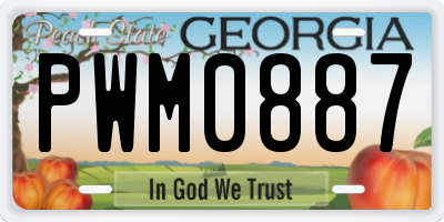 GA license plate PWM0887