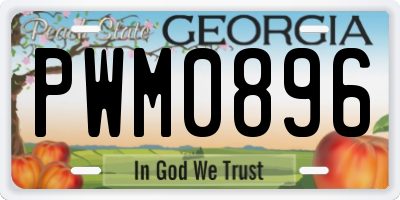 GA license plate PWM0896