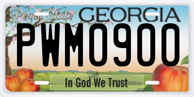 GA license plate PWM0900