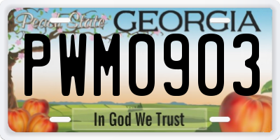 GA license plate PWM0903