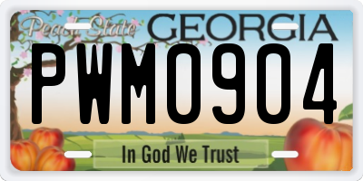 GA license plate PWM0904