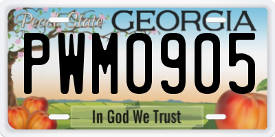 GA license plate PWM0905