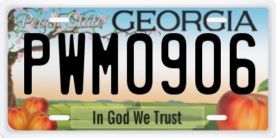 GA license plate PWM0906