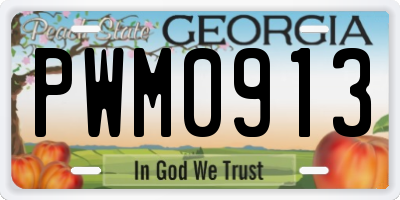 GA license plate PWM0913