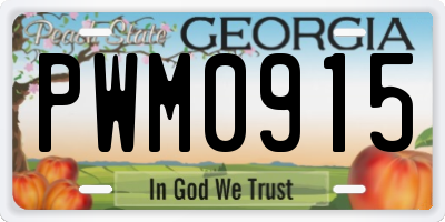 GA license plate PWM0915