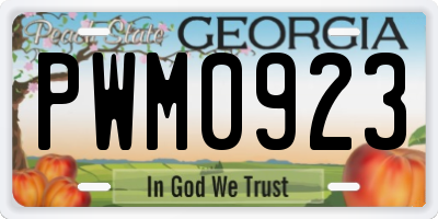 GA license plate PWM0923